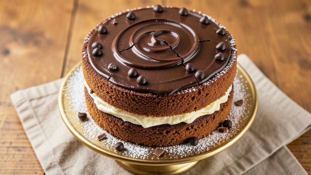 Baker's German Sweet Chocolate Cake Recipe: Dark Chocolate Ganache with Toasted Almond Crunch