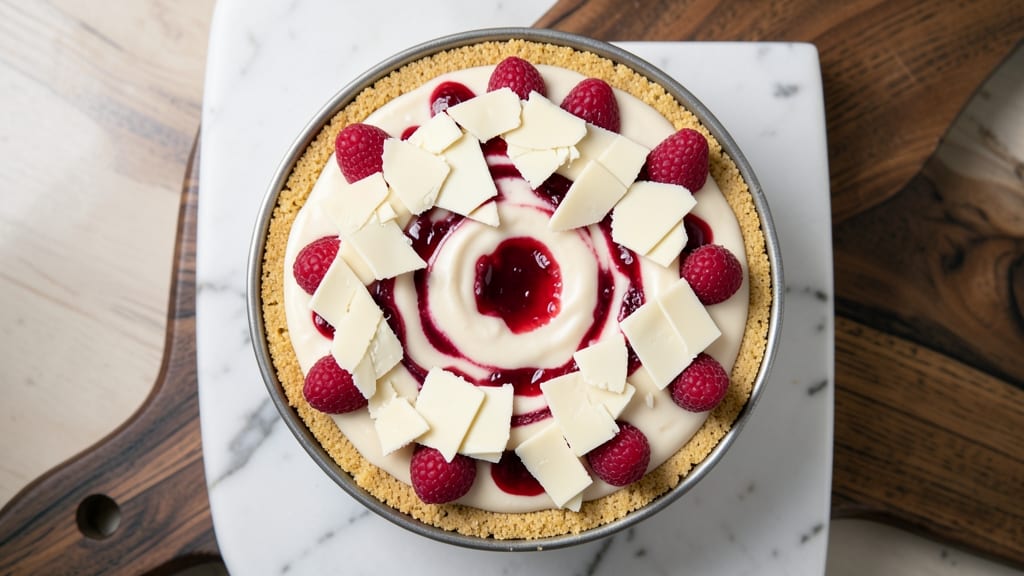 Cheesecake Factory White Chocolate Raspberry Cheesecake Recipe: Velvety Ganache Swirls With Crunchy Topping