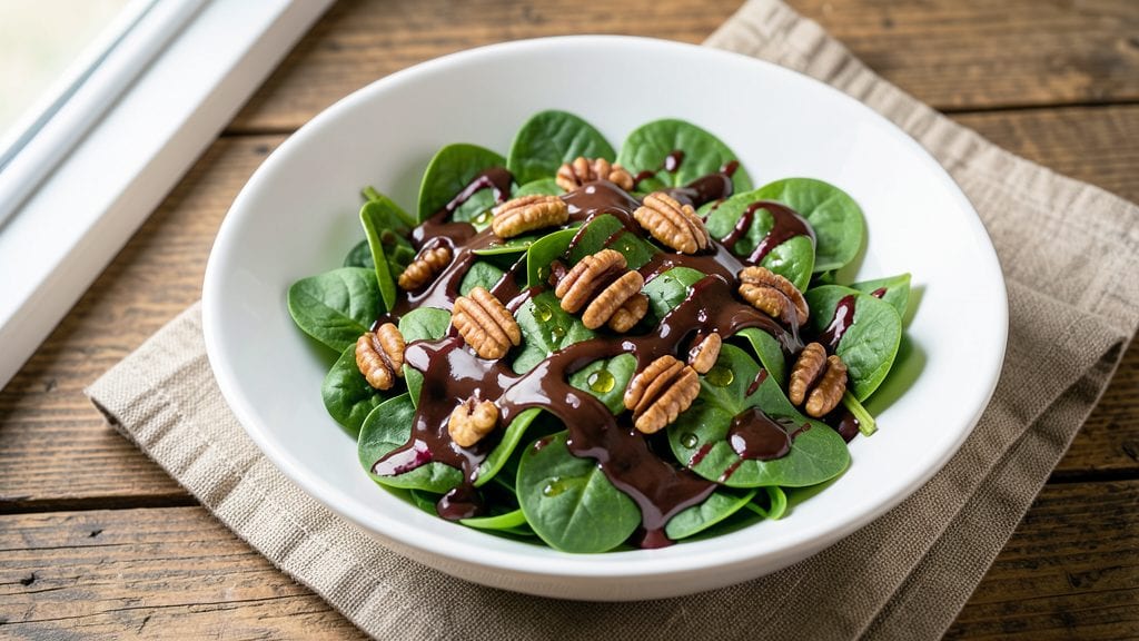 Chocolate Salad Recipe: Dark Chocolate-Drizzled Greens With Crunchy Toppings